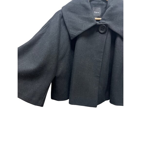 Express Y2K Cropped 3/4 Sleeve Wool Swing Jacket - Picture 3 of 7